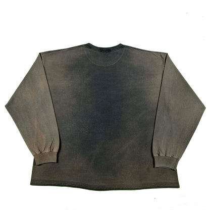 Super Sun Faded Black Oversized Long Sleeve Tee- XXL
