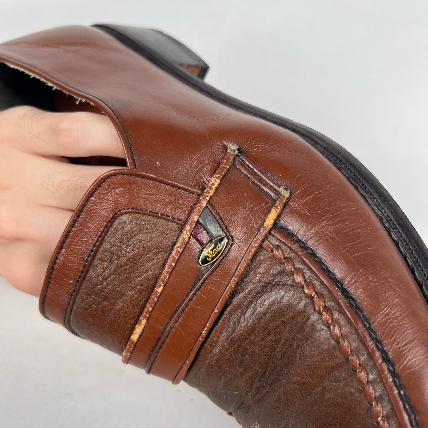 80s/90s Ford Leather Loafers- M's 9.5, W's 11