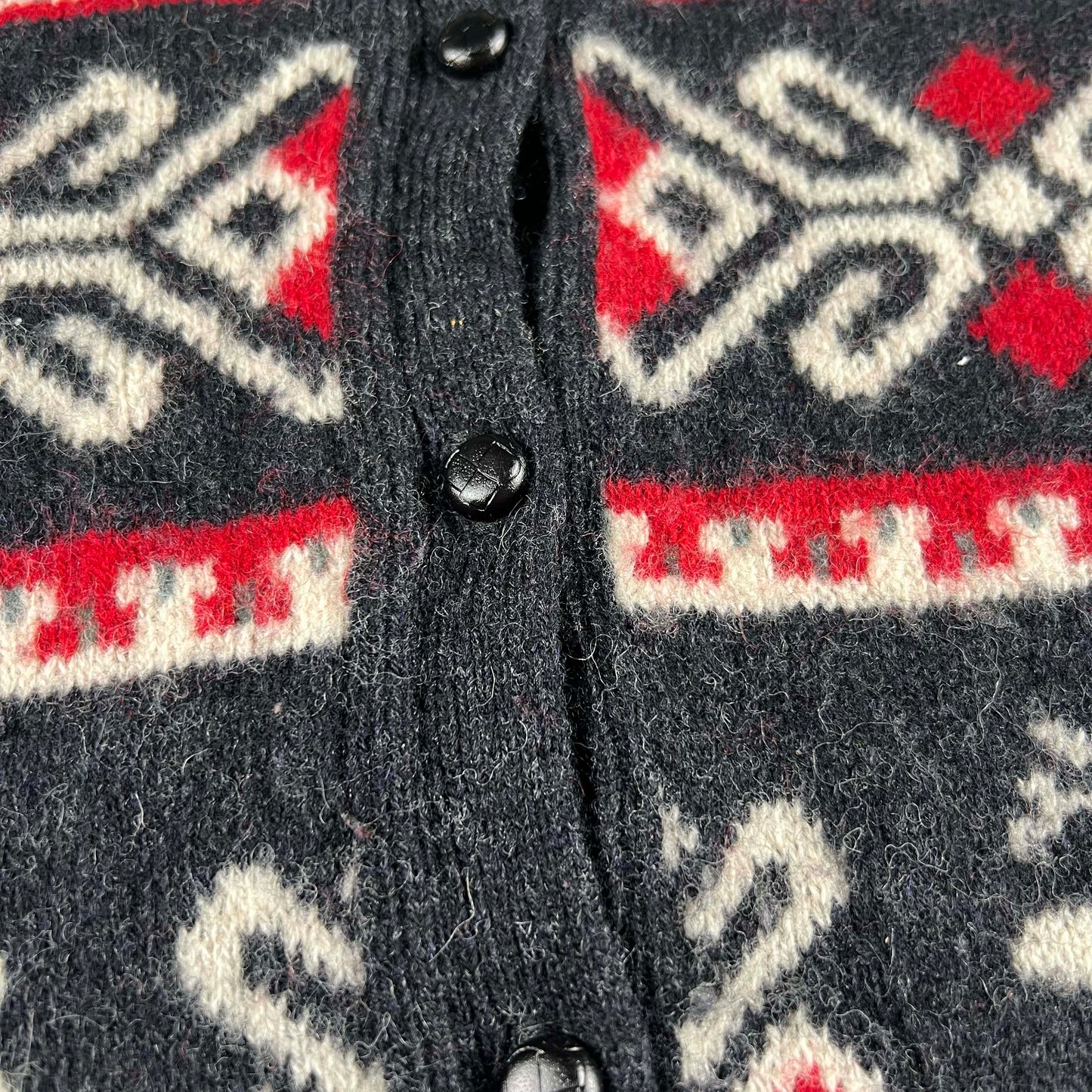90s Lands' End Shetland Wool Deer Cardigan- L