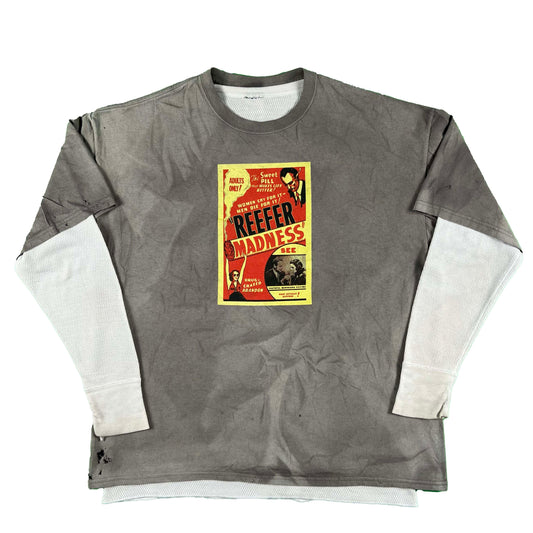Sun Fucked 'Reefer Madness' Tee + 90s Waffle Knit Thermal- XL