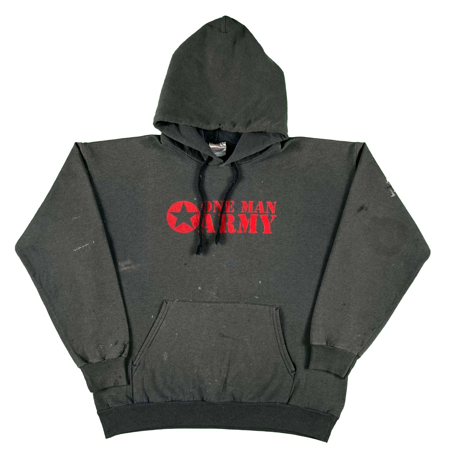 00s Sun Faded Black One Man Army Hoodie- L