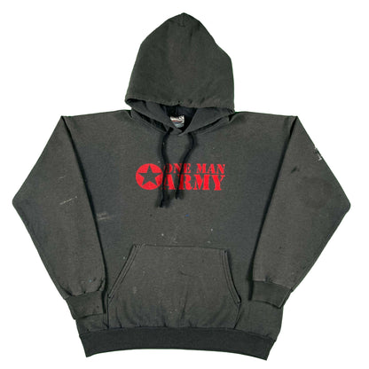 00s Sun Faded Black One Man Army Hoodie- L