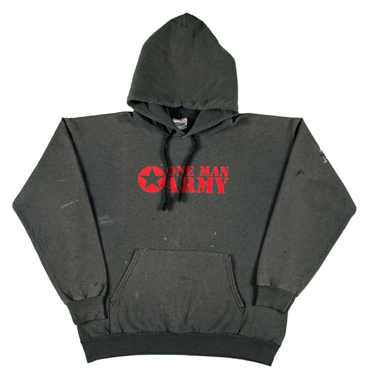 00s Sun Faded Black One Man Army Hoodie- L