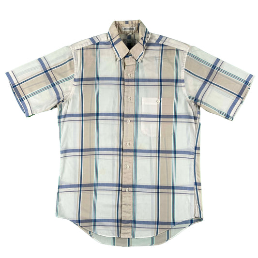 80s Christian Dior Plaid Button Down Shirt- M