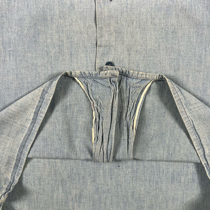 50s/60s Stenciled Selvedge USN Chambray Shirt- L