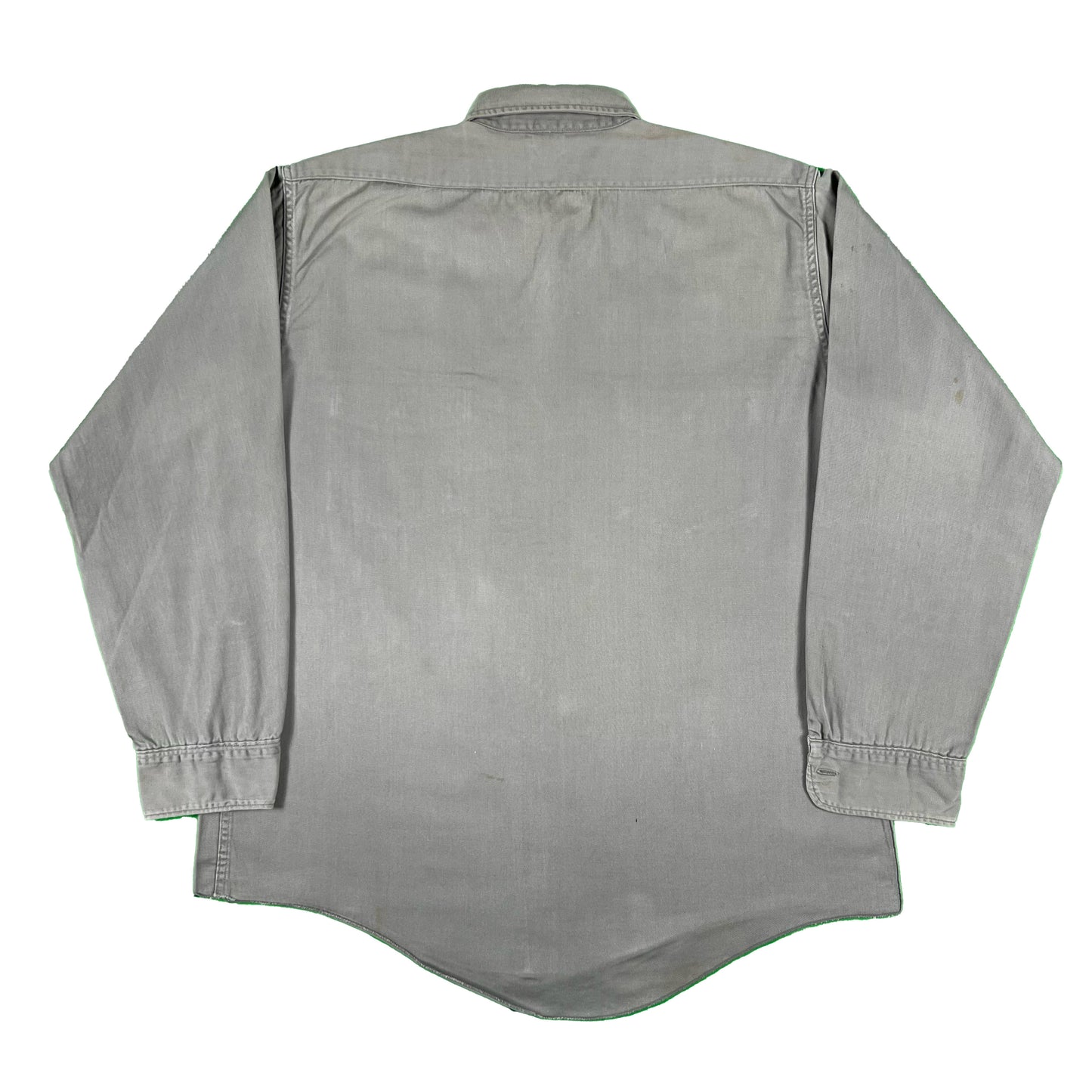 50s Dickies Faded Grey Cotton Work Shirt- L