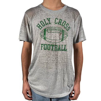 70s Paper Thin Holy Cross Football Tee- M