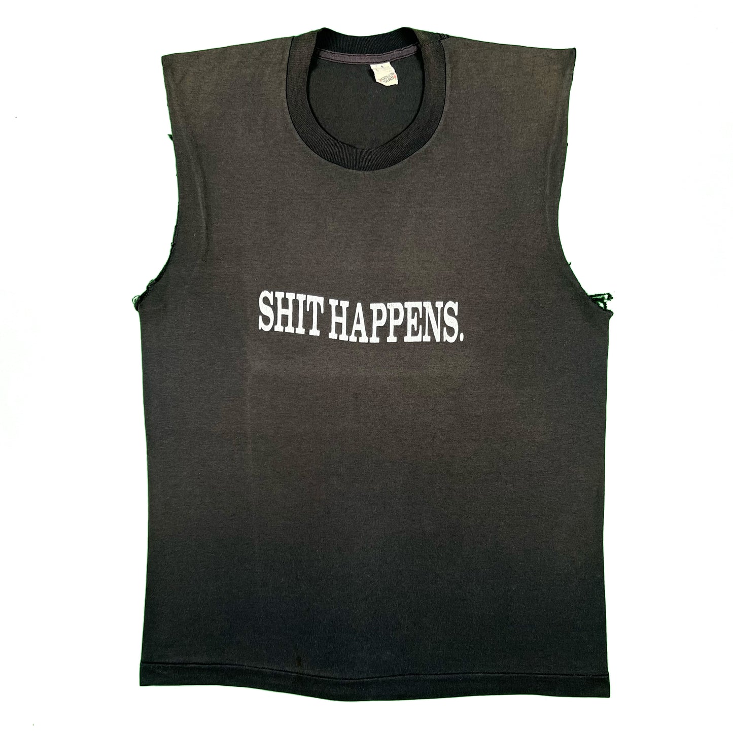 80s Sun Faded 'Shit Happens' Tank Tee- M