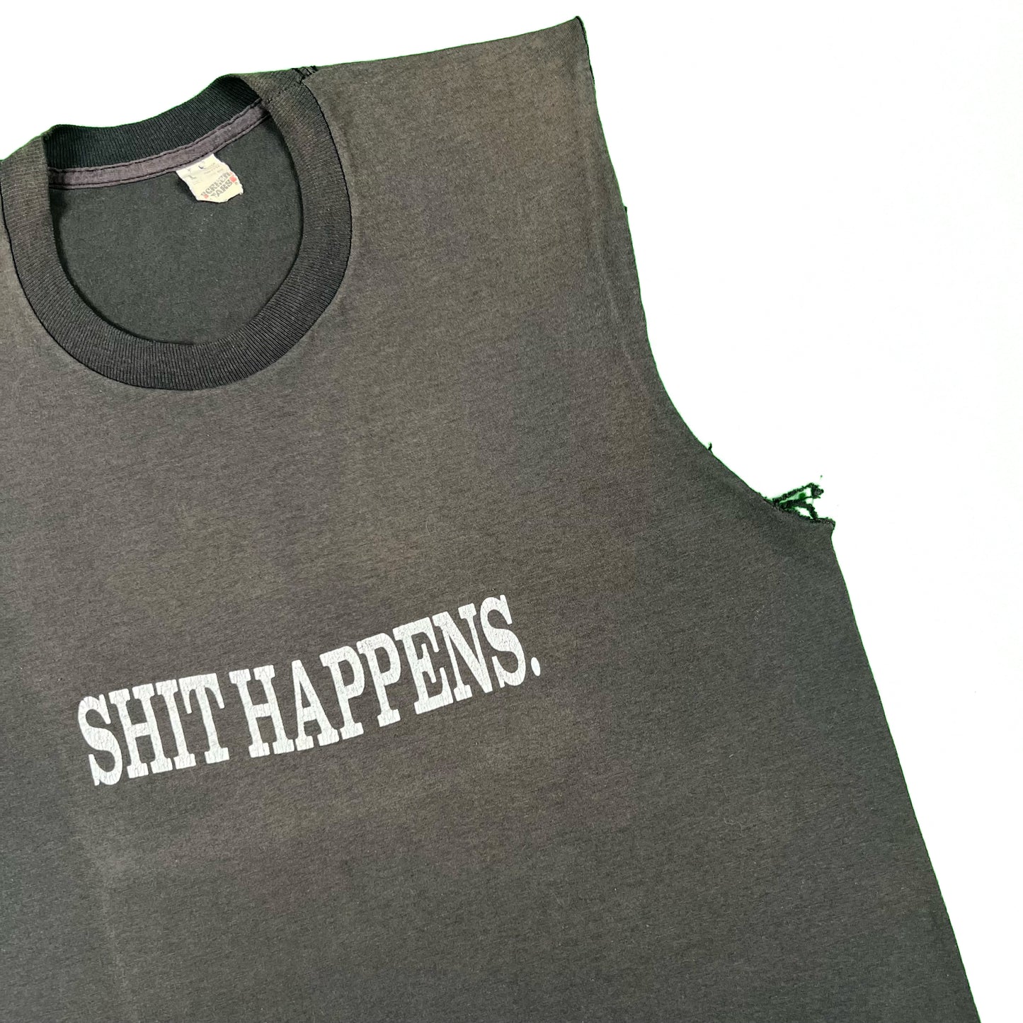 80s Sun Faded 'Shit Happens' Tank Tee- M