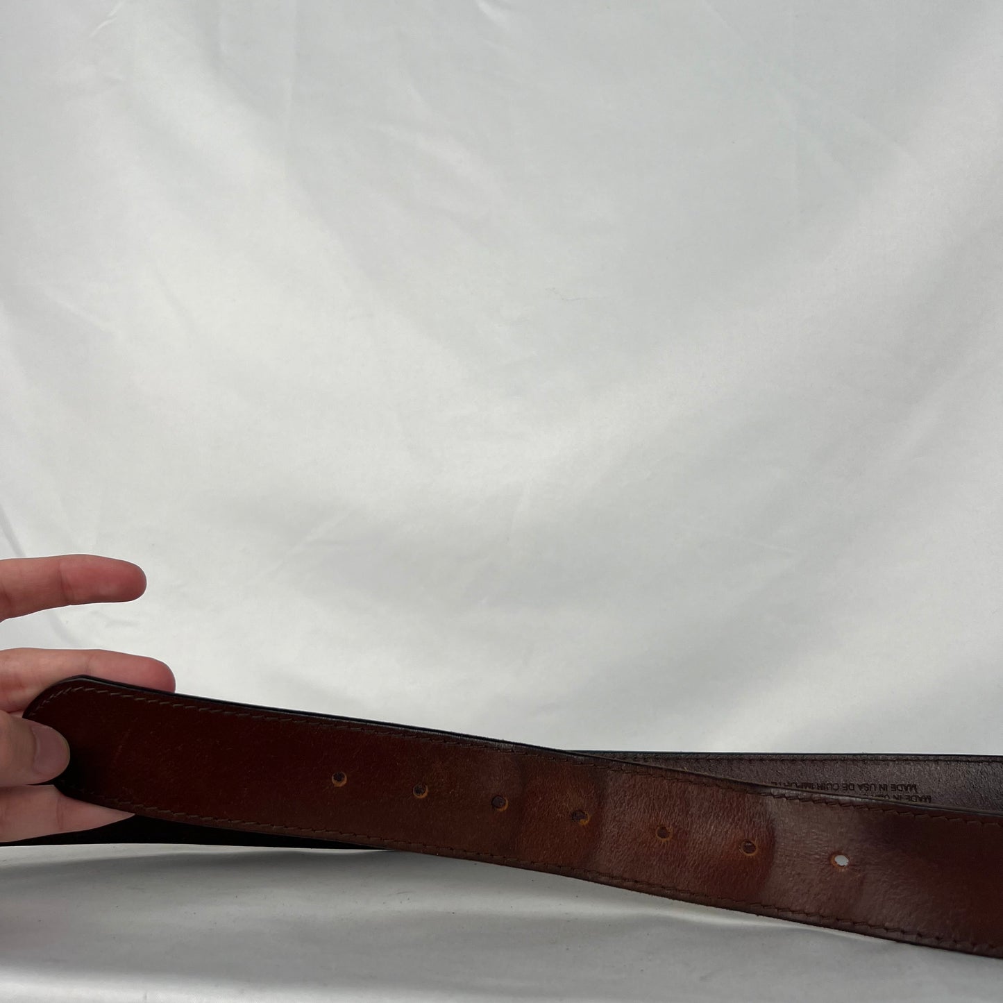 00s Eddie Bauer Brown Leather Belt- 32"-36"