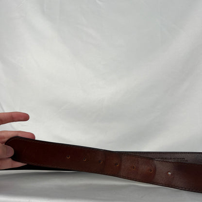 00s Eddie Bauer Brown Leather Belt- 32"-36"