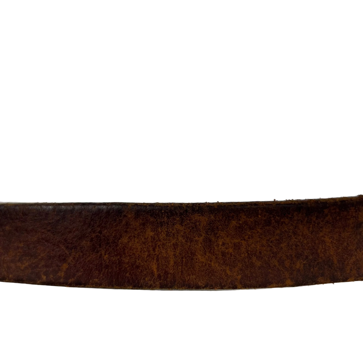 90s 3 Piece Metal Patina Brown Leather Belt- 28"-32"