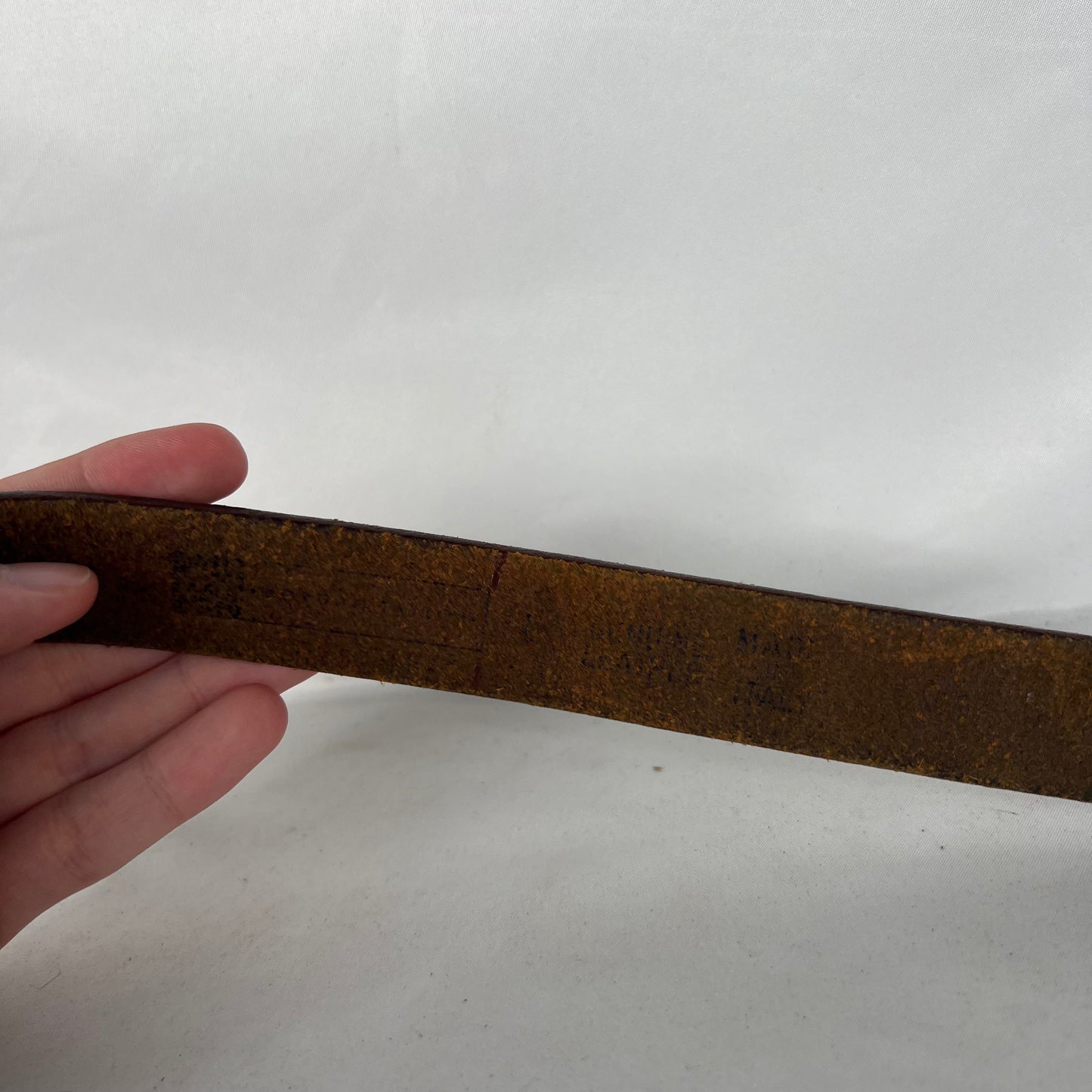 90s 3 Piece Metal Patina Brown Leather Belt- 28"-32"