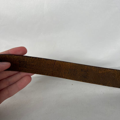 90s 3 Piece Metal Patina Brown Leather Belt- 28"-32"