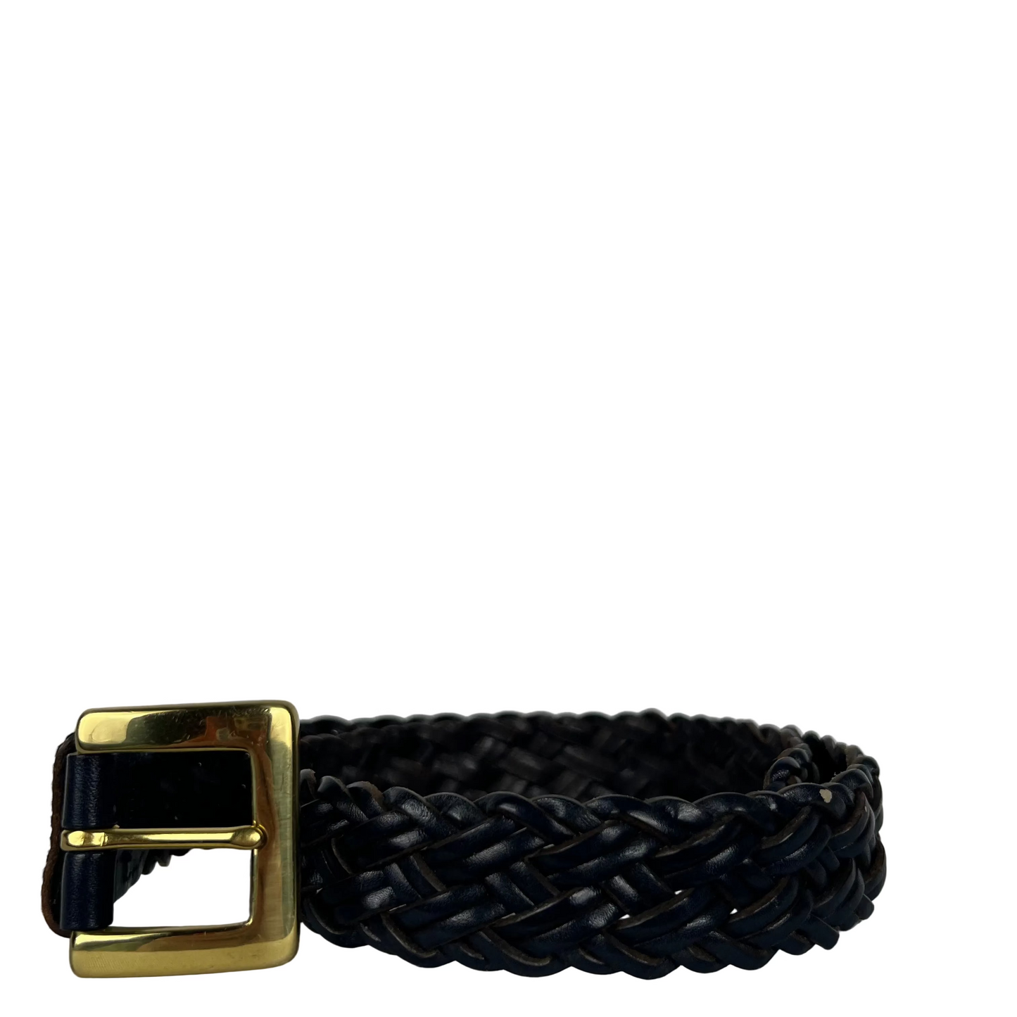 00s Dark Blue Braided Leather Belt- 26"-30"