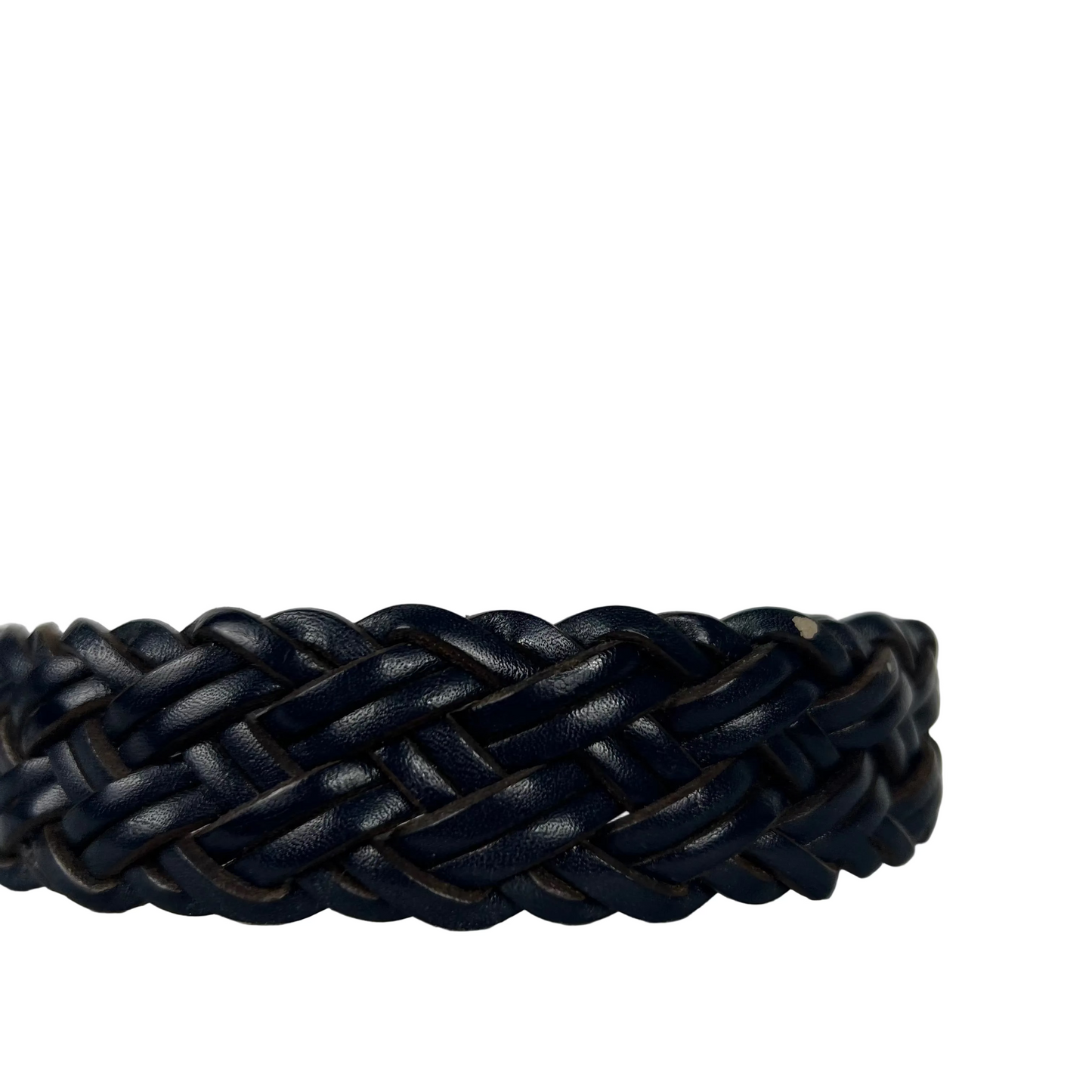 00s Dark Blue Braided Leather Belt- 26"-30"