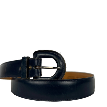 00s Dark Blue Smooth Leather Belt- 24"-28"