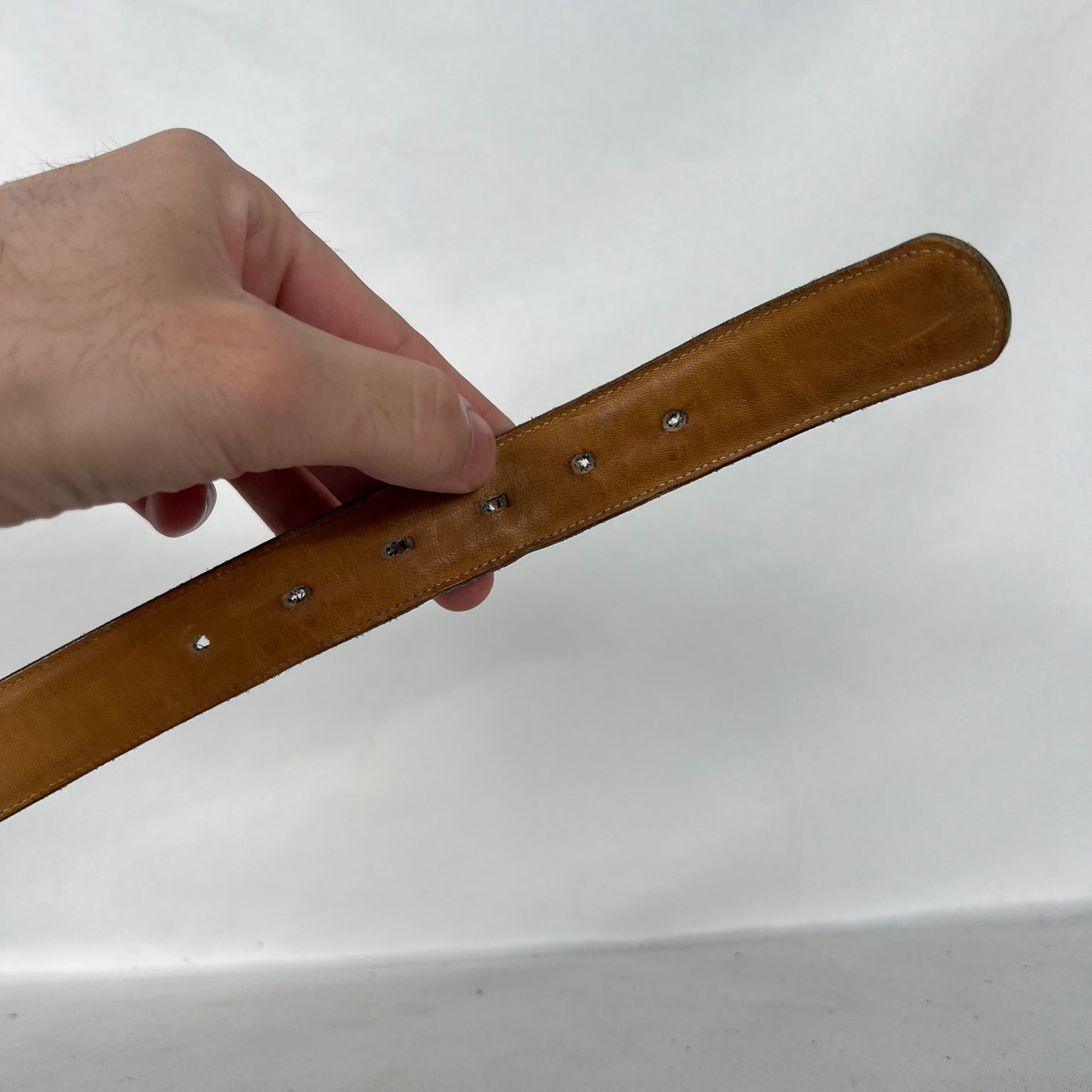 00s Dark Blue Smooth Leather Belt- 24"-28"