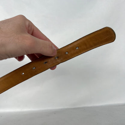 00s Dark Blue Smooth Leather Belt- 24"-28"