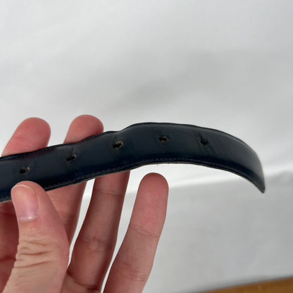 00s Dark Blue Smooth Leather Belt- 24"-28"