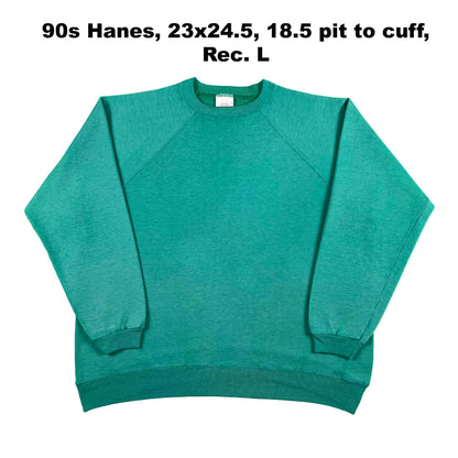 Vintage Blank Green Sweatshirts- SELECT SWEAT