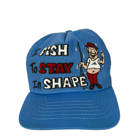 80s 'I Fish To Stay In Shape' Trucker Hat