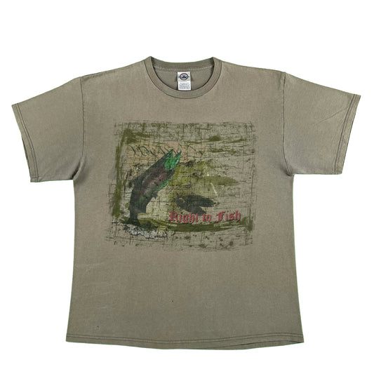 00s Sun Faded Right to Fish Tee- L