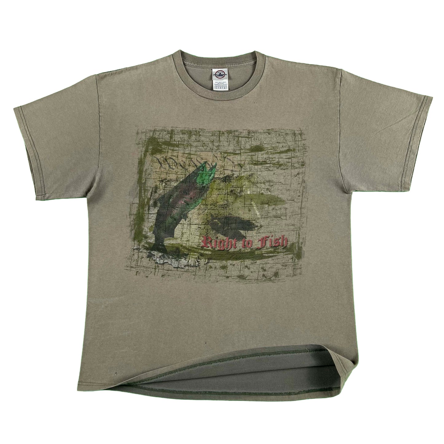 00s Sun Faded Right to Fish Tee- L
