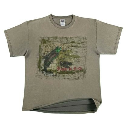 00s Sun Faded Right to Fish Tee- L