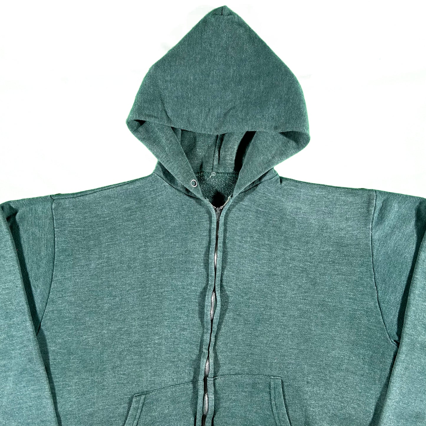 70s Sun Faded Forest Green Zip Up Hoodie- L