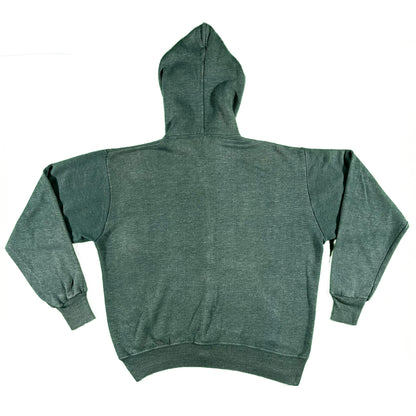 70s Sun Faded Forest Green Zip Up Hoodie- L