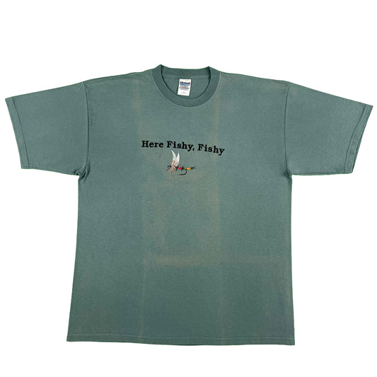 00s Sun Faded Here Fishy. Fishy Tee- XL