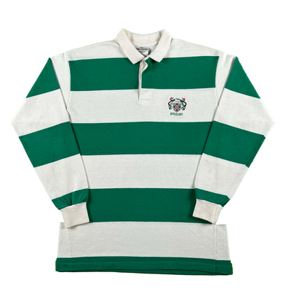 90s Striped White & Green McFarland Rugby Shirt- XL