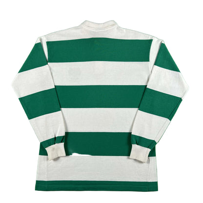 90s Striped White & Green McFarland Rugby Shirt- XL