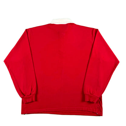 90s Red Rugby Shirt- L