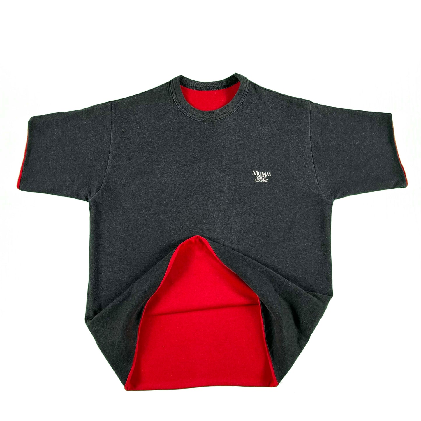 80s Mumm VSOP Cognac Reversible Gym Tee- L