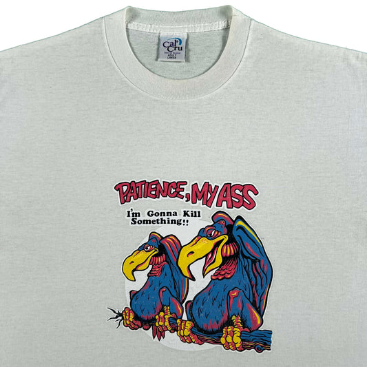 80s 'Patience, My Ass I'm Gonna Kill Something!!' Tee- L