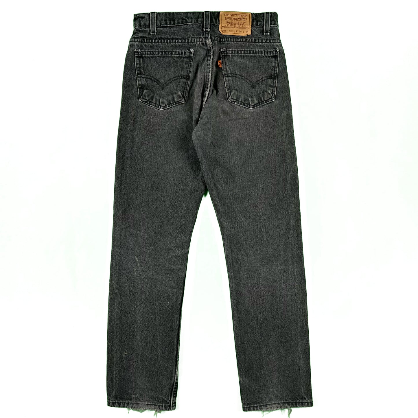 90s Levi's Orange Tab 505 Sun Faded Black Denim- 29x29