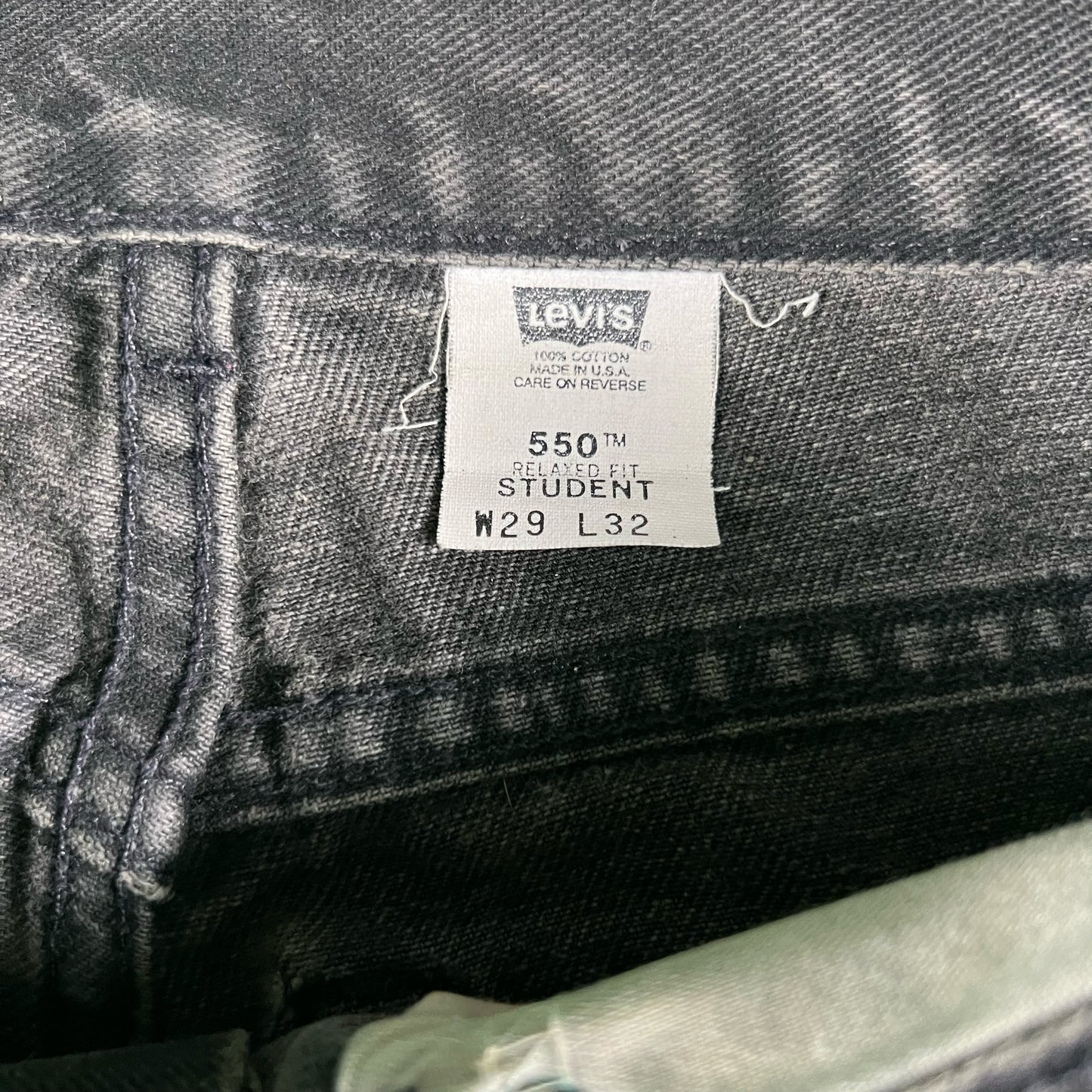 90s Levi's 550 Sun Faded Black Denim- 29x30