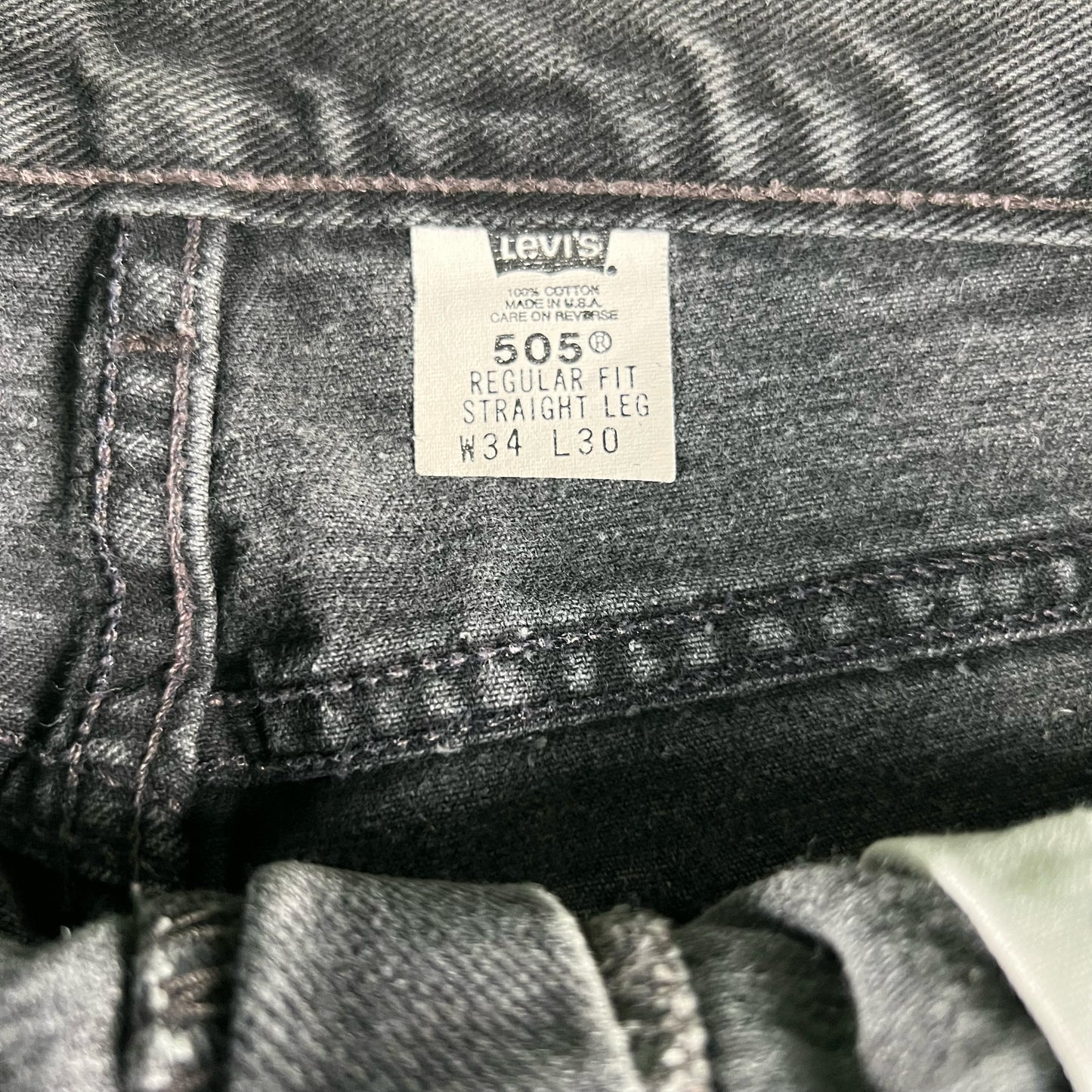 90s Levi's 505 Sun Faded Black Denim- 32x28