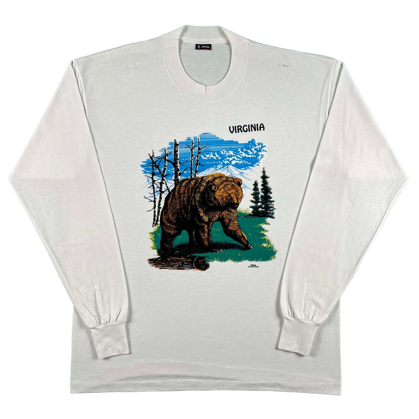 80s Virginia Bear Long Sleeve Tee- XL