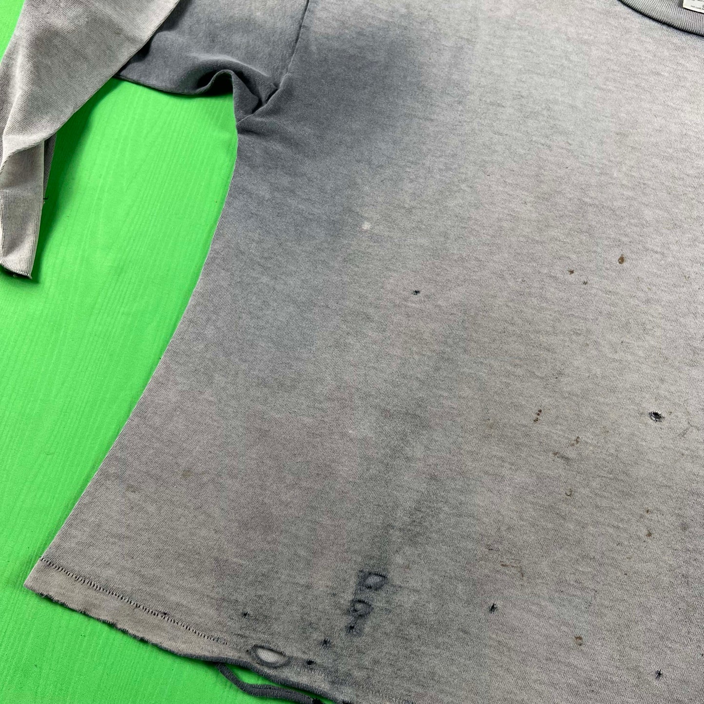 90s Thrashed & Faded to Perfection Long Sleeve Panthers Tee- L