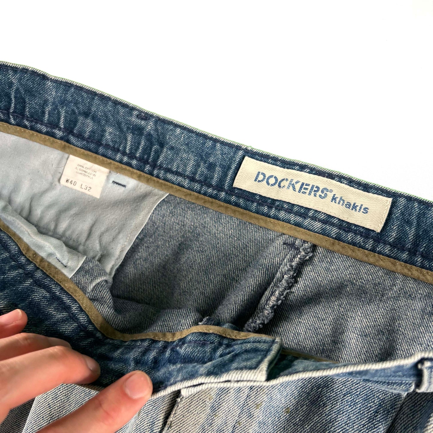 90s Dockers Repaired Denim Khakis- 39x31