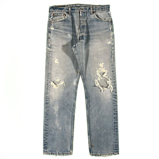 90s Distressed Levi's 501s- 34x31.5