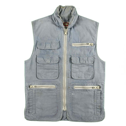 80s Sun Faded Blue Banana Republic Utility Vest- XS