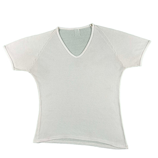 80s White Mesh Tee- M