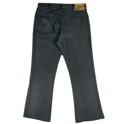 70s Lee Faded Navy Cotton Flared Pants- 31x28.5