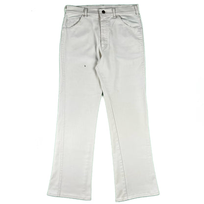 70s Lee White Cotton Flared Pants- 31x30.5