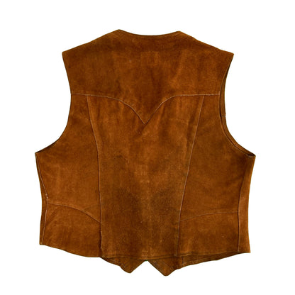 70s Sears Suede Leather Vest- M