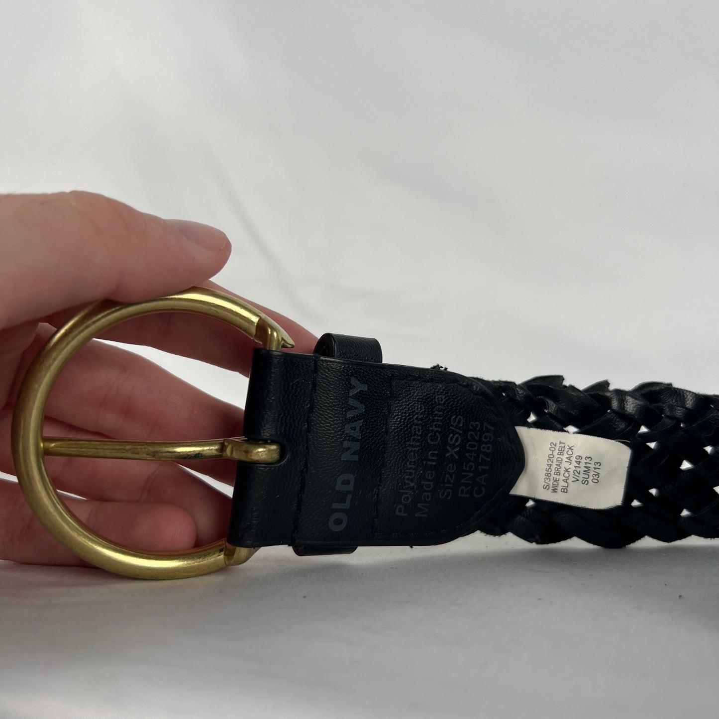 Old Navy Black Braided Leather Belt- 26"-30"